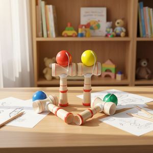 ของเล่นไม้ญี่ปุ่น Kendama สำหรับเด็ก  พร้อมใช้งาน OEM/ODM ได้รับการรับรองมาตรฐาน FSC  ช่วยลดเวลาหน้าจอ  ของเล่นไม้เสริมพัฒนาการแบบมอนเตสซอรี่ - Product Image 2