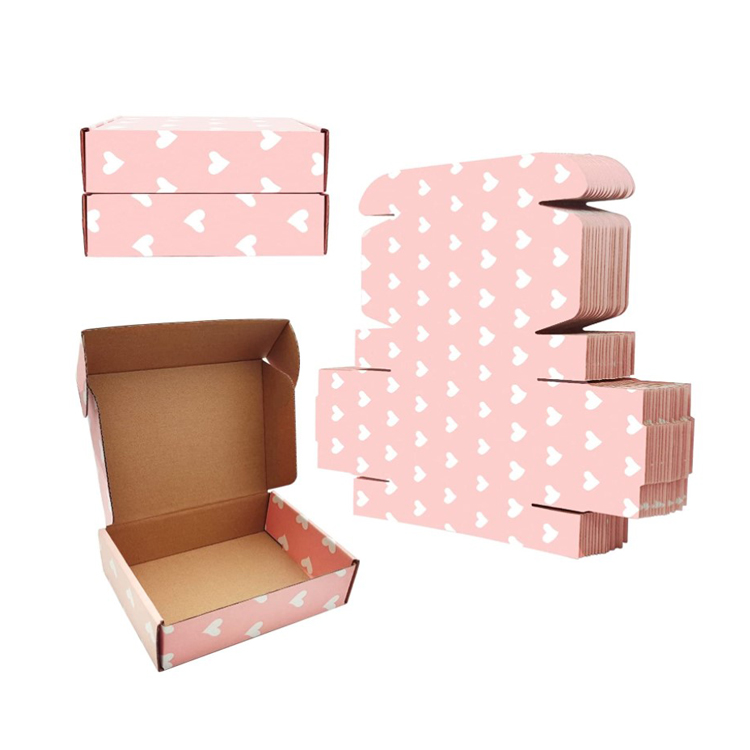 High quality Pink Shipping Boxes Recyclable Kraft Corrugated Cardboard Boxes