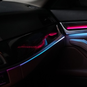 Kit d'éclairage d'ambiance de haute qualité pour voiture RHD, comprenant quatre bandes lumineuses pour portières et console centrale, avec 10 options de couleurs - Product Image 1