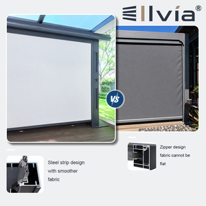 Persianas enrollables para exteriores, impermeables, resistentes al viento, motorizadas, con protección solar. - Product Image 2