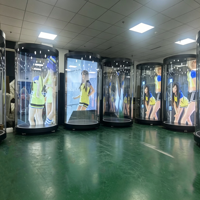 AWSTOUCH Kiosco Holográfico Digital con IA de 75 Pulgadas, Soporte Vertical para Piso, Guía Virtual OEM, Pantalla de Holograma Interactiva, Soporte SDK
