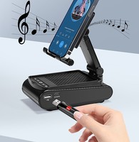 Altavoz Bluetooth portátil con soporte universal para teléfonos móviles y tabletas, plegable y ajustable, caja de sonido con reproducción desde unidad USB