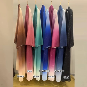 Ensemble Abaya Ouverte Scintillante 2 Pièces pour Femme avec Hijab Assorti Gratuit – Collection 2025 du Fabricant Musulman de Dubaï - Product Image 6