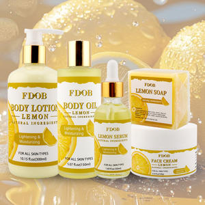 Private Label limone olio crema crema sapone di lusso organico vitamina <span class=keywords><strong>c</strong></span> corpo idratante crema per il viso cura della pelle Set - Product Image 1