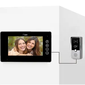 Vidéophone de porte avec caméra Sonnette d'interphone à 4 fils Téléphone de porte vidéo intelligent