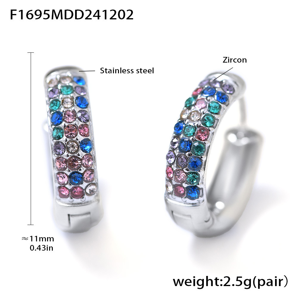 F1695-argent zircon coloré petite taille