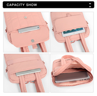 Sac fourre-tout matelassé tendance pour ordinateur portable, en nylon imperméable, unisexe, 14 pouces, sac à bandoulière pour ordinateur, sac de voyage, sac messager en polyester