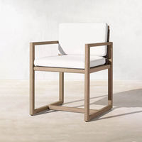 Ensemble de salle à manger d'extérieur en teck de qualité supérieure, avec grande table rectangulaire, pour villa de luxe et patio de complexe balnéaire