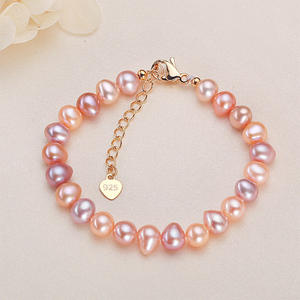 Bracelet en perles d'eau douce fait main Yamashita Lake pour femmes, couleurs mélangées, plaqué or cuivre, vente en gros, bracelets en perles d'amour, bracelets - Product Image 1