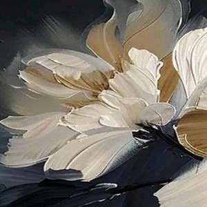 Pintura al Óleo con Patrón de Flores, Arte de Pared Pintado a Mano sobre Lienzo para Decoración de Hotel, Sala de Estar, Apartamento, Dormitorio, Habitación de Huéspedes - Product Image 2