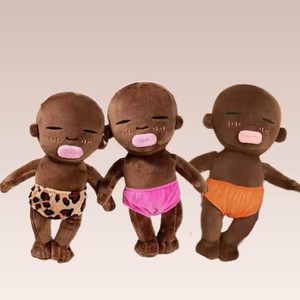 Nouvelle poupée en peluche noire amusante Natasha, jouet créatif et original, compagnon étrange, rembourrage en coton PP, figurine en peluche douce à câliner, cadeau - Product Image 5