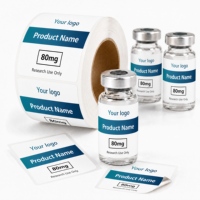Étiquettes personnalisées pour bouteilles en verre, autocollants personnalisés pour flacons en verre de peptides