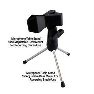 <b>Microphone</b> Table Stand 15cm Adjustable Desk Mount For Recording <b>Studio</b> Use - Product Image 2