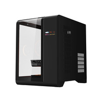 Boîtier PC ATX de bureau MINI panoramique à effet lumineux refroidi par eau 240, vue sur la mer, écran LCD en verre incurvé, affichage numérique ATX, tour moyenne