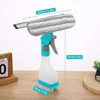 Kit de nettoyage de vitres 4in1 grattoir combine une brosse de grattoir d'essuie-glace et un flacon pulvérisateur
