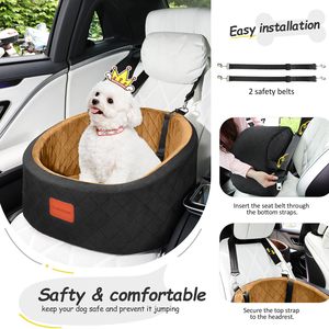 Pet Backseat Cover For Dogs Semi <b>Circle</b> Cloth Car Seat <b>Cushion</b> With Straps And Quilted Design - Product Image 4