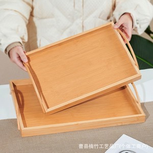 Bamboo Wood Serving <b>Tray</b> Rectangular Solid Wood Fruit <b>Tea</b> <b>Tray</b> Household Kitchen Restaurant Use - Product Image 4