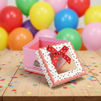 Boîte d'emballage vide EVERWIN pour cadeaux, en papier, avec fenêtre carrée, pour Noël