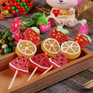 Bonbons gélifiés en gros de 45g, saveur fruitée, en forme de fruits de dessin animé, sucettes à la jus de fruits pour enfants - Product Image 4