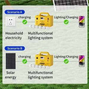 Nhà máy bán 3KW xách tay năng lượng mặt trời hệ thống điện LED chiếu sáng 12V 120wh 10AH pin lithium EU/UK plug-tinh khiết Sine Wave Máy phát điện - Product Image 5