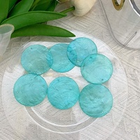50mm disque rond miroir coquille perles pendentif nacre coquillage breloques pour boucle d'oreille pour collier à faire soi-même fabrication de bijoux