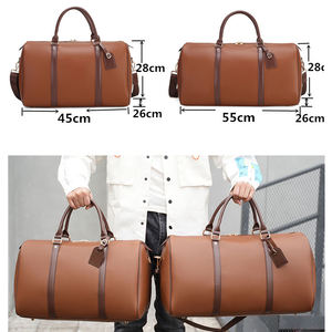 Bolsa de Viaje de Fin de Semana para Hombre, de Cuero PU, Color Sólido, Suave, Personalizada, al por Mayor, con MOQ Bajo, Bolsa de Gimnasio, Equipaje de Mano - Product Image 5