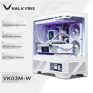 Valkirie VK03-M e-thể thao máy tính để bàn máy tính khung 6.2-inch màn hình 360 nước làm mát bằng kính cong mATX phong cách Fan chơi game PC trường hợp - Product Image 4