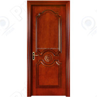Conception de porte en bois de chambre à coucher Panneau polonais imperméable Portes intérieures modernes pour maisons