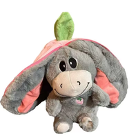 Nouvelle Peluche Lumineuse Respirante en PVC, Thème Fraise Carotte Lapin, Mignonne et Apaisante pour le Sommeil, Rembourrée en Coton PP, Sac en Maille