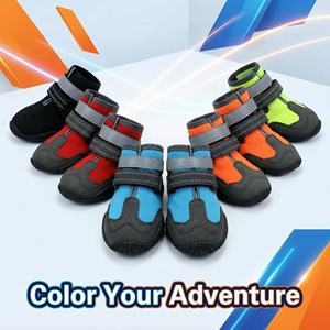 Botas de lluvia para perros Yearning Dog, suela suave, transpirables, de felpa, de goma, impermeables, antideslizantes, para exteriores (cuatro piezas de un conjunto) - Product Image 5