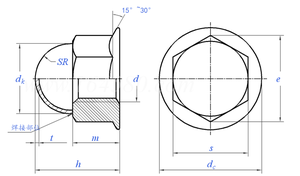 कारखाने प्रत्यक्ष बिक्री मुक्त नमूना पीतल टोपी के आकार के घरेलू सजावटी एकॉर्न हेक्सागोन नट टोपी-प्रकार नट M3-M10 - Product Image 2