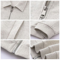 Sweat-shirt zippé en molleton français pour homme, design élégant, personnalisé, haut de gamme, tendance, uni, col rabattu