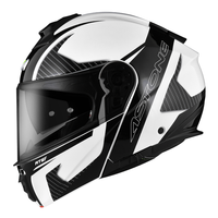 Casco de Motocicleta Modular Abatible ASTONE HELMETS RT6F, Precio Competitivo, Blanco Brillante/Negro, Tallas XS-XXL