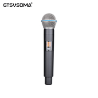 Mikrofon Genggam Dinamis Nirkabel GTSVSOMA BK6400 dengan Peredam Kebisingan Pola Kardioid Konstruksi Logam Konektor XLR