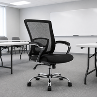 Chaise de bureau pivotante en maille pour conférence, inclinable à 180 degrés, ergonomique, pour cadre et personnel, idéale pour salle de réunion