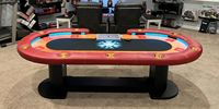 Table de poker de luxe de haute qualité, table de casino personnalisée pour 10 personnes, table de poker professionnelle Texas Hold'em avec porte-gobelets