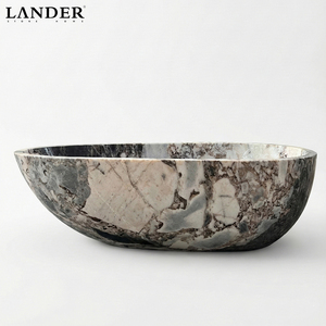 <span class=keywords><strong>Baignoire</strong></span> ovale autoportante en marbre Landerstone Modellato, pierre naturelle, pour maison et villa, <span class=keywords><strong>baignoire</strong></span> en marbre sur mesure - Product Image 1