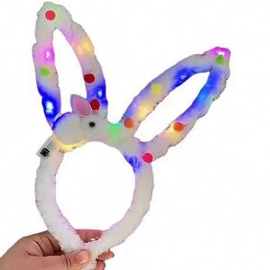 14-Light Plush Rabbit Ear Headband Small Gift with Colorful <b>Balls</b> Cartoon Rabbit Headwear Unisex Ages 5-14+ - Product Image 5