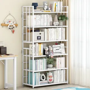Living room metal multi-function bookcase kids white 3-tier bookshelf office bookshelf