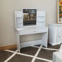 Meubles de chambre multifonctionnels Miroir de couleur blanche avec ampoules Coiffeuse avec tabouret