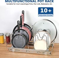 Étagère de rangement multifonctionnelle robuste à 3 niveaux en fer pour casseroles et poêles, support de cuisine moderne sur pied