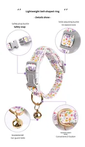Großhandel Umweltfreundliches Polyester Anti-Verlust Haustier-Halsband - Verstellbarer Blumenmuster Koreanischer/Japanischer Stil für Hunde/Katzen - Product Image 2