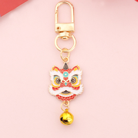 Porte-clés créatif style chinois Danse du lion, pendentif décoratif pour couple, souvenirs personnalisés en gros pour attractions touristiques