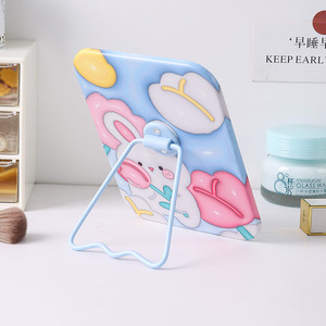 Miroir de maquillage de bureau en PU, pliable et réglable, pour étudiants, utilisation en dortoir - Product Image 1