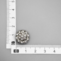 Pasokan pabrik kualitas tinggi 15 mm kancing berlian kristal metalik kaki paduan mewah kancing bulat dengan pola bunga