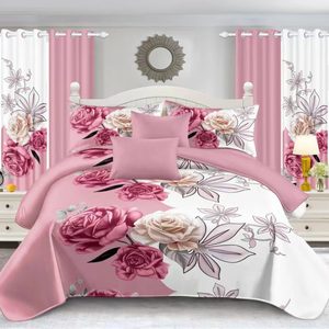 Parure <span class=keywords><strong>de</strong></span> <span class=keywords><strong>lit</strong></span> à motif floral style africain personnalisée kaki <span class=keywords><strong>pour</strong></span> <span class=keywords><strong>lit</strong></span> king/queen 6 pièces en polyester, ensemble <span class=keywords><strong>de</strong></span> couvre-<span class=keywords><strong>lit</strong></span> et rideaux <span class=keywords><strong>pour</strong></span> mariage - Product Image 2