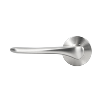 Poignée de porte à levier en acier inoxydable 304 de haute qualité, finition satinée, rosette ronde, design moderne, poignée à levier à mortaise pour porte intérieure