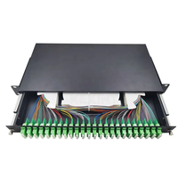 KEXINT ODF 24 puertos 4 vías LC/APC adaptador 96 núcleos fibra óptica Patch Panel con adaptador Cable Marco de distribución de fibra
