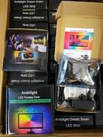 Kit de bande LED Ambibox USB 5V avec WS2812B RGB 5050 SMD IP20 pour rétroéclairage de téléviseur/ordinateur de bureau avec boîte de couleur