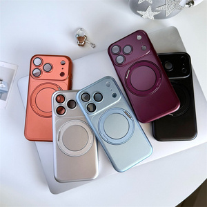 เคสโทรศัพท์แบบแม่เหล็กสำหรับ iPhone 18 17 16 15 14 Pro Max รุ่นดั้งเดิม พร้อมขาตั้งแบบฝ้า ป้องกันกล้อง ฝาหลังแบบกระจก - Product Image 3